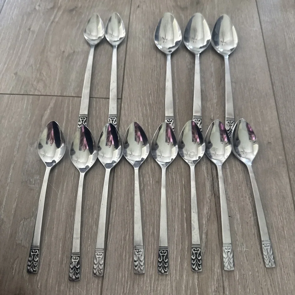 Vintage Lot of 13 Spoons Pieces Carlyle CAMEO Stainless‎ Flatware Hong Kong